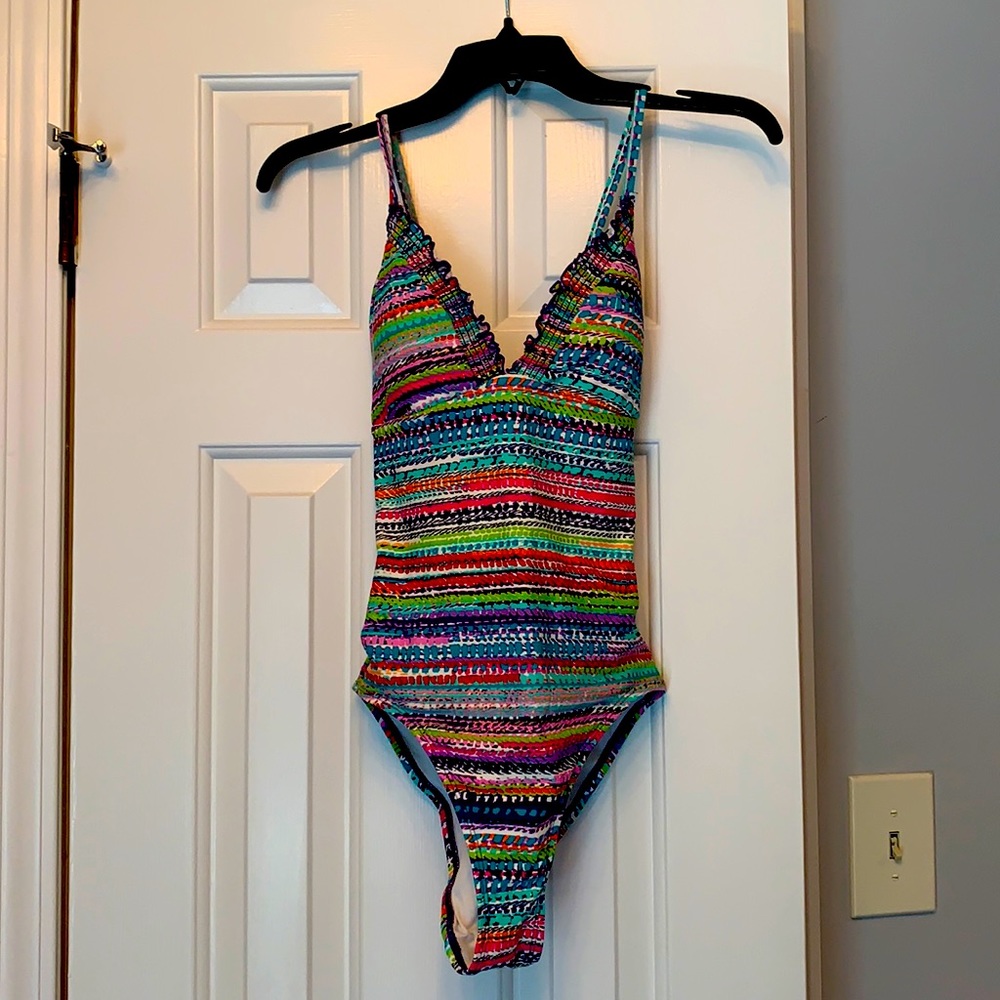 Lightly worn multi color swimsuit.